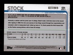 2019 TOPPS GOLD /2019 #684 ROBERT STOCK ROOKIE RC SAN DIEGO PADRES