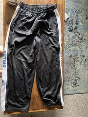 Dallas Mavericks Tear Away Warm-Up Large Pants Black w/ White Panels By Zipway
