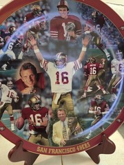 Danbury Mint Joe Montana Large 12 Inch Career Statistics Plate # AC- 7851……