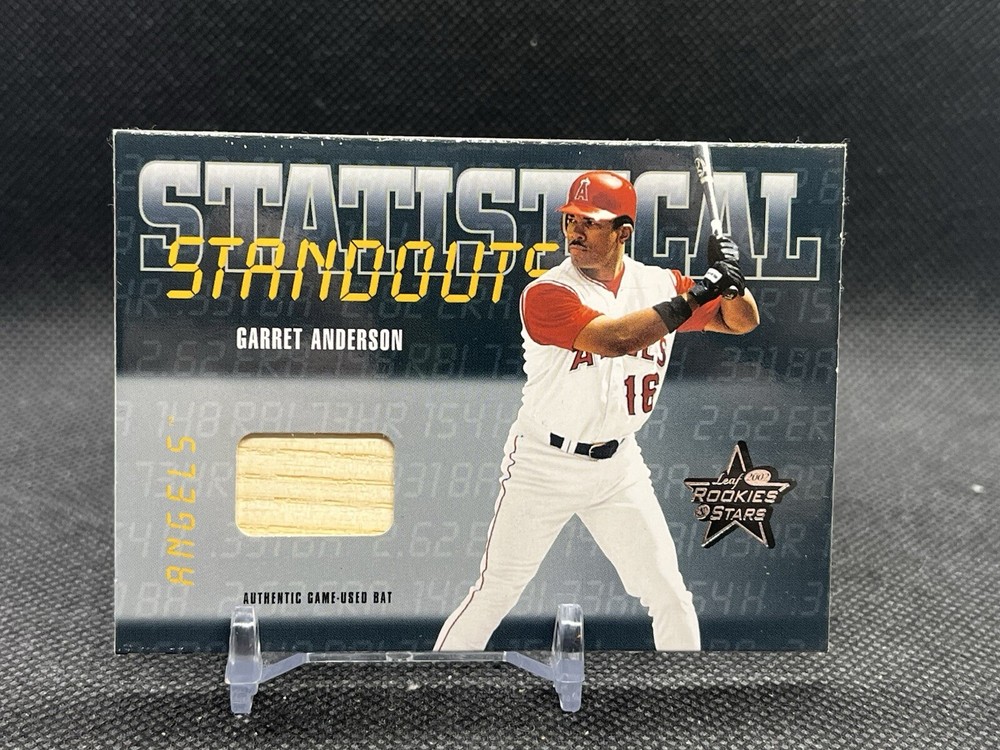 GARRET ANDERSON ⚾️ 2002 Leaf Rookies & Stars Statistical Standouts Relic #SS-10