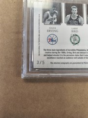 2010-11 Playoff National Treasures Larry Bird Magic Dr. J Auto #3/5 BGS 9.5