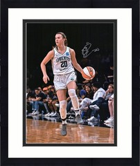 Framed Sabrina Ionescu New York Liberty Signed 16×20 Dribbling in White Photo