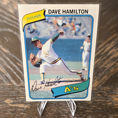Topps 1980 Dave Hamilton #86 Oakland Athletics MLB Baseball Card Base Set