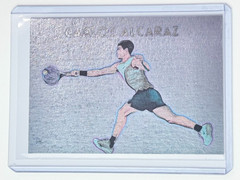 Carlos Alcaraz Platinum Plated Artist Signed « Tennis Superstar Trading Card 1/1