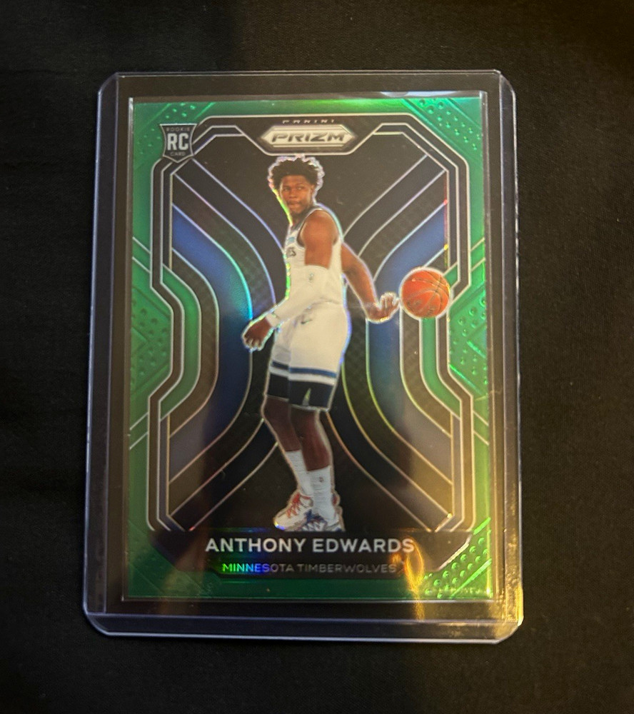 Panini 2020-21 Prizm Anthony Edwards Green Prizm #258 Rookie Timberwolves