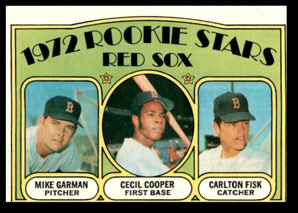 1972 Topps Red Sox Rookies – Mike Garman/Cecil Cooper/Carlton Fisk Rookie Boston