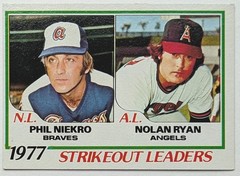 1978 Topps- 1977 Strikeout Leaders- Phil Niekro/Nolan Ryan- NM