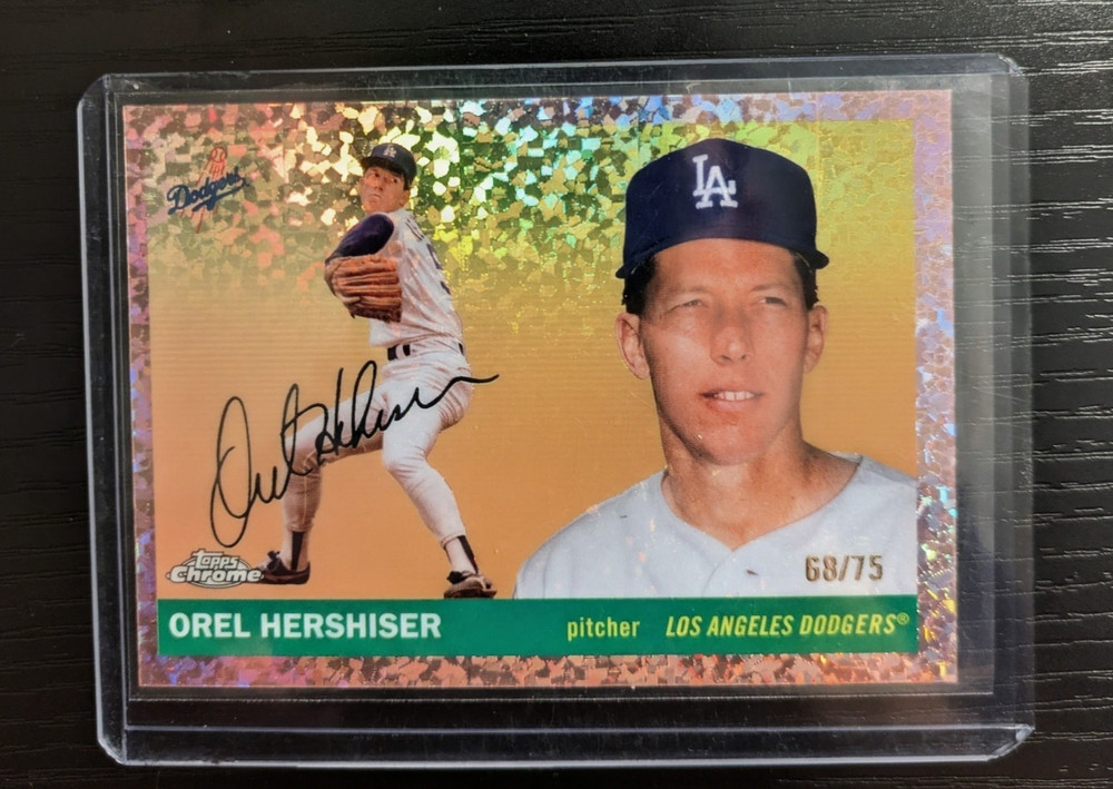 2025 Topps Chrome Platinum Orel Hershiser – Rose Gold Mini Diamond /75 Dodgers