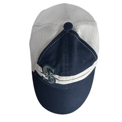 Seattle Mariners Kloanz Mesh Trucker Snapback Fit Small Hat Cap MLB White/Blue