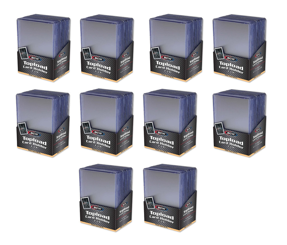 (250 Count) BCW Thick 59pt Toploader Card Holders For Thicker Cards Topload