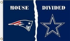 Dallas Cowboys vs New England Patriots House Divided Flag 3×5 FT Football Flag