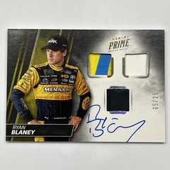 2018 Panini Prime #TMA-RB Ryan Blaney Triple Materials Autographs Holo Gold #/25
