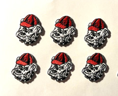 University of Georgia patch GA patch bulldog patch 1&Prime; tall heat seal 6 pieces