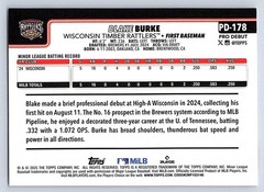 BLAKE BURKE RATTLERS 2025 TOPPS PRO DEBUT #PD-178