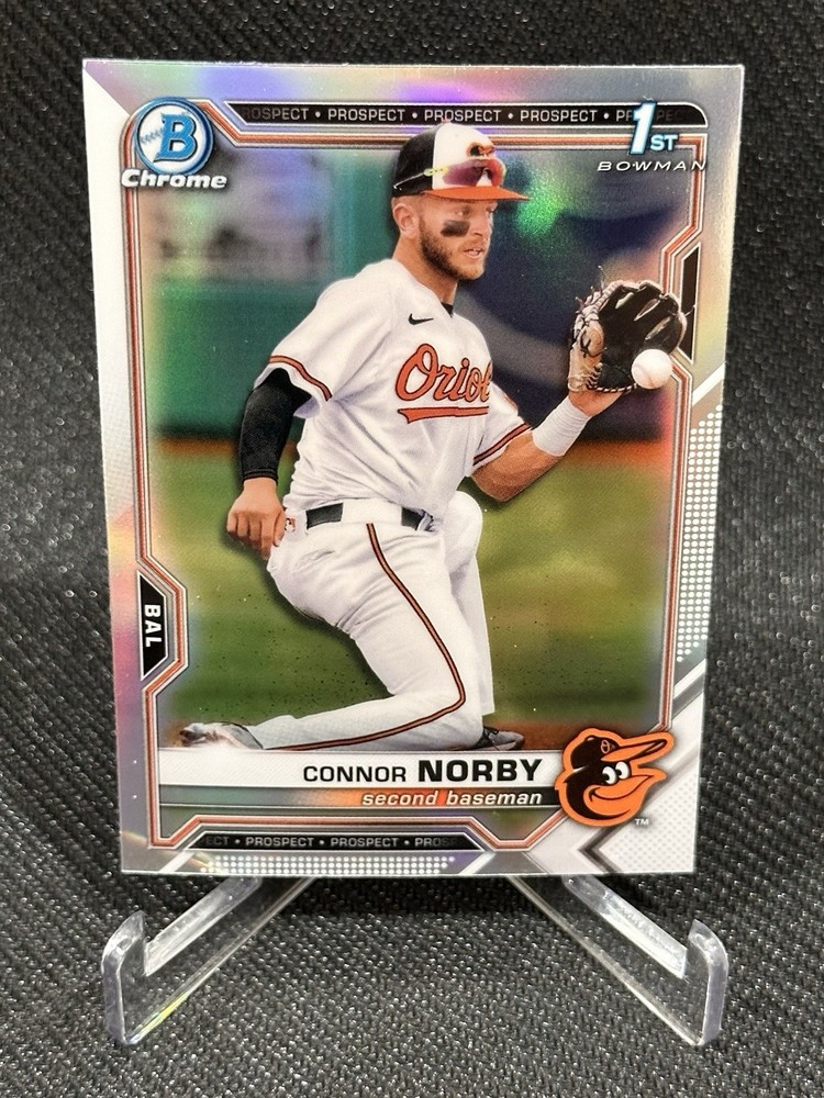 2021 1st Bowman Chrome Refractor Connor Norby Orioles Prospect #BDC-50