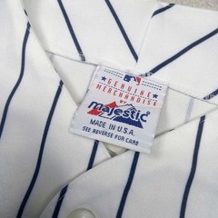RARE VTG 1997-01 Anaheim Angels Pinstripes Baseball Jersey Majestic USA Made SzM