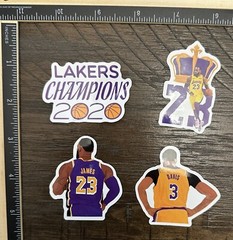 Los Angeles Lakers Theme 4-Pack NBA Stickers For Laptop/Skt Board/Bike