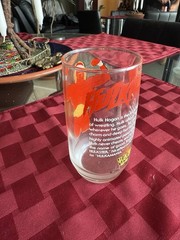 Vintage 1985 WWF Hulk Hogan Hulkamania Collector Glass Titan Wrestling Cup WWE