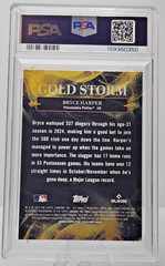 BRYCE HARPER 2025 TOPPS GILDED GOLD STORM CASE HIT SP /25 PHILLIES #GS-13 PSA 10