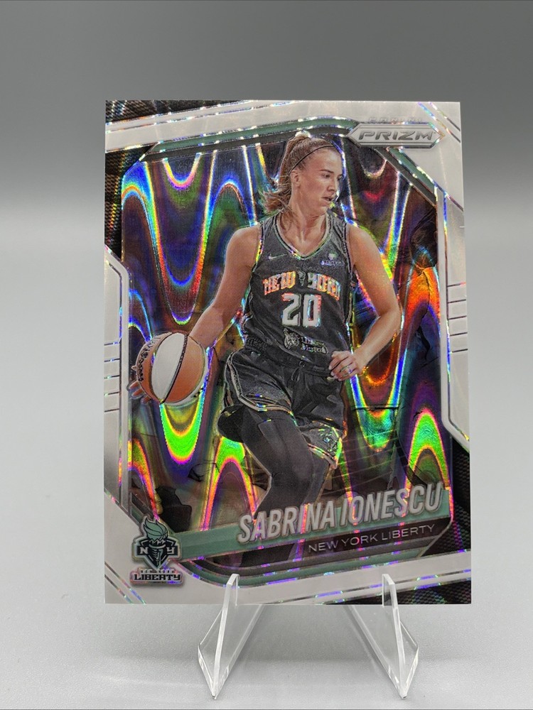 2025 Panini Prizm WNBA #19 Sabrina Ionescu White Seismic Prizms
