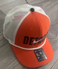 Detroit Tigers Nike Trucker Style SnapBack Adjustable Hat White,Orange Color