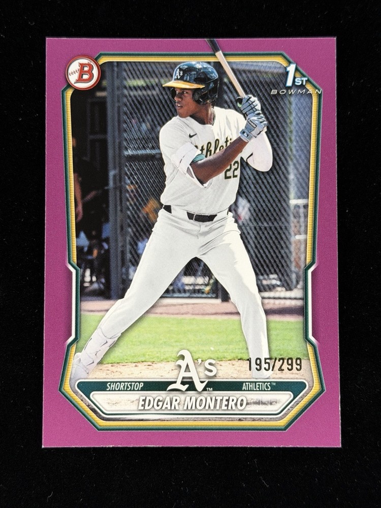 2026 Bowman BP-139 EDGAR MONTERO 1st FUCHSIA PAPER Parallel 195/299 A&rsquo;s