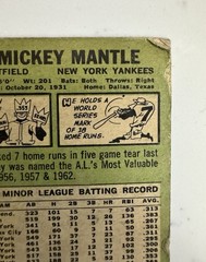 Mickey Mantle 1967 #150 O Pee Chee Baseball Card RARE