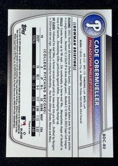 2025 Bowman Draft Phillies Cade Obermueller Orange Geometric Refractor /25
