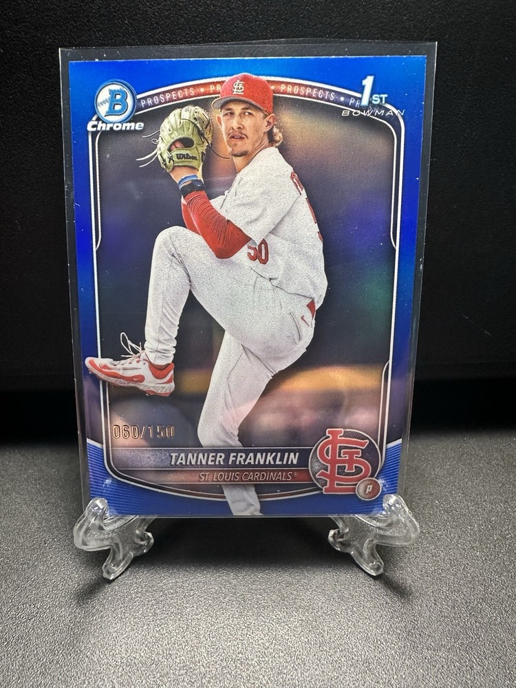 2025 Bowman Chrome Draft Tanner Franklin 1st True Blue Refractor /150 Cardinals