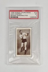 PSA GRADED 5 EX RARE 1938 WA AC Churchman Boxing Personalities #12 Jack Dempsey