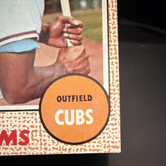 Topps Billy Williams #37 Chicago Cubs MLB Baseball 1968 Topps Base Set