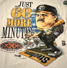 VTG 1996 NFL Pittsburgh Steelers SB XXX Caricature Single Stitch XL T-Shirt New