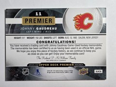 2015-16 Upper Deck Premier – Johnny Gaudreau #11 Jersey /199 Game Worn Jersey