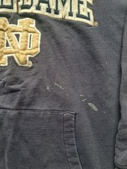 Vintage Unisex Cadre Notre Dame Hooded Sweatshirt Dark Gray Size Large
