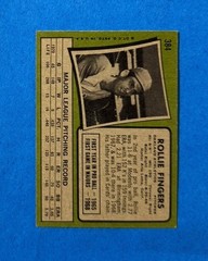 1971 TOPPS #384 ROLLIE FINGERS BASEBALL CARD – SHARP CENTERED – NO CREASES NICE