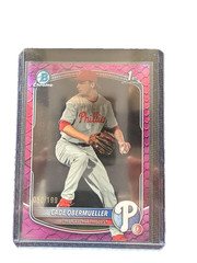 2025 1st Bowman Draft Chrome Cade Obermueller RC Fuchsia Reptilian /199 BDC-80