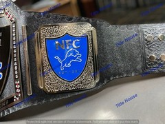 Custom Detroit Lions team World Championship Belt Adult Size 2MM Brass