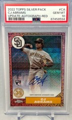 CJ Abrams 2022 Topps Chrome Update Silver Pack Auto Red Ref #T87CA-CA #4/5 POP 1