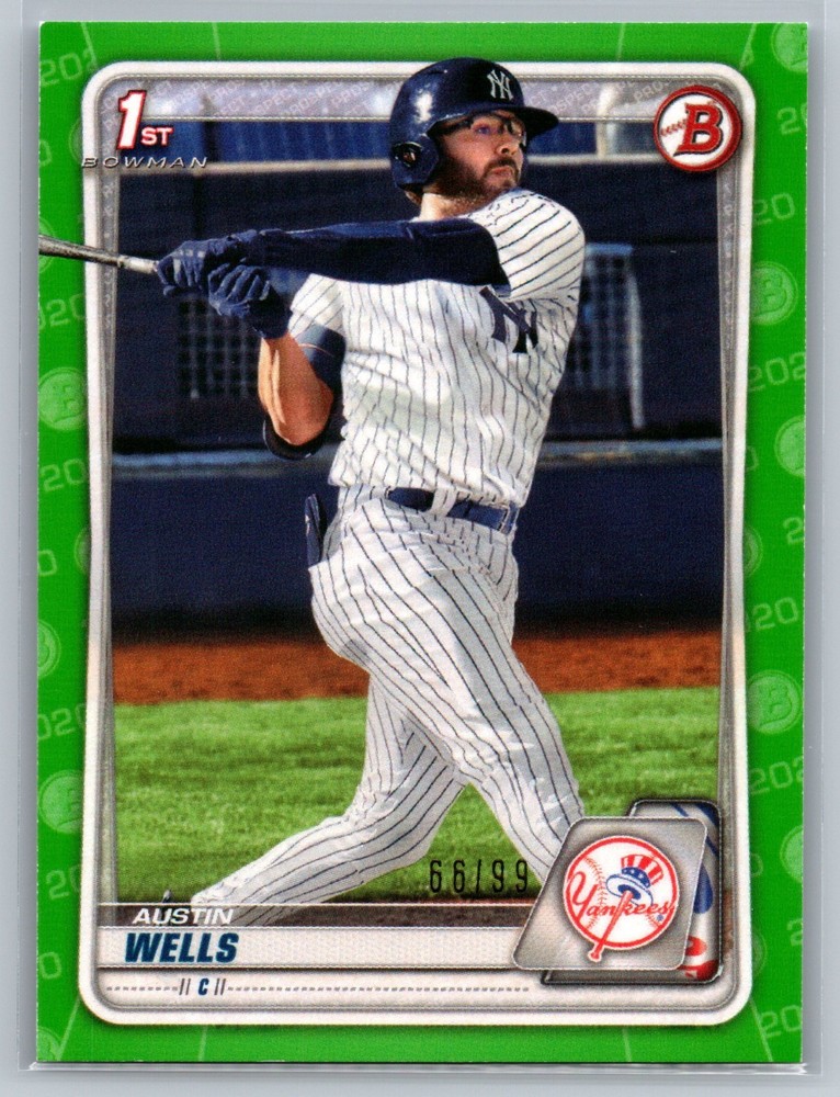 2020 Bowman Draft Austin Wells #BD-56 Green /99 – 1st Bowman