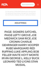 Baseball Hall of Famers (17) auto sheet with Satchel Paige (PSA/DNA Mint 9).