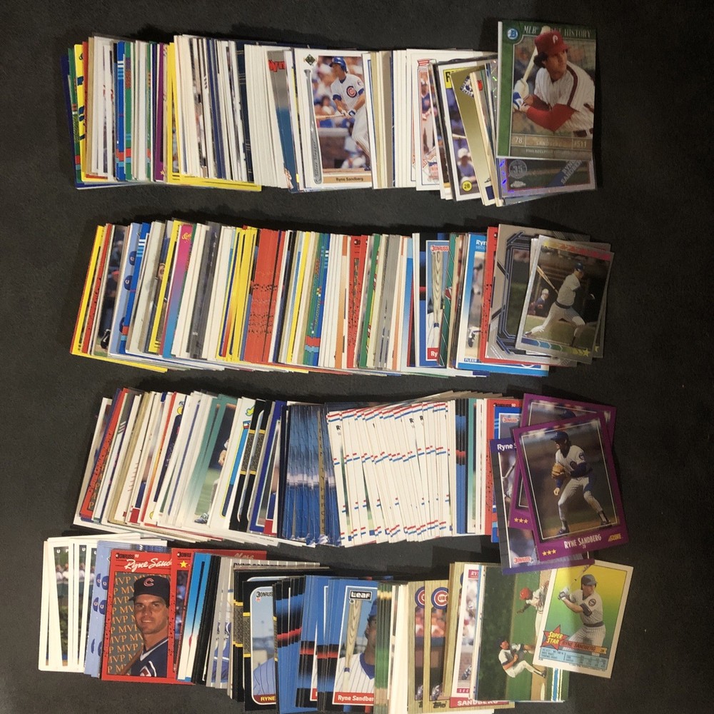 Huge RYNE SANDBERG Lot 618 Cards w/ 40 INSERTS PARALLELS – Chicago Cubs
