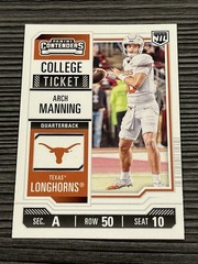 Arch Manning 2025 Panini NIL Texas Longhorns College Ticket #1