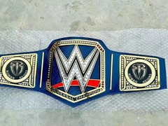 Universal Championship Replica Belt Roman Side Plates Blue 2mm Brass