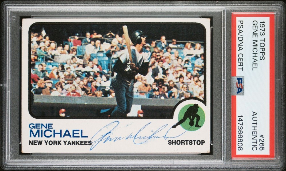 1973 Topps #265 Gene Michael Auto PSA Authentic Autograph POP 2 YANKEES