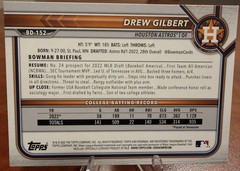 2022 Bowman Draft – Drew Gilbert #BD-152 Blue /150 (RC)
