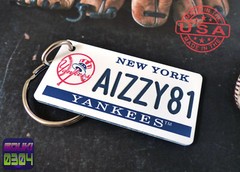 Personalized New York Yankees Keychain – Baseball Name Bag Tag- Custom Engraved