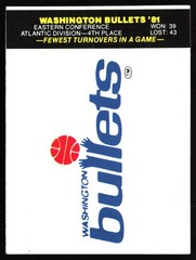 1980-81 Fleer NBA Team Stickers #NNO Washington Bullets Logo