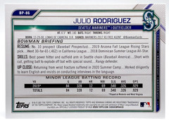 JULIO RODRIGUEZ SHORT PRINT PROSPECT CAMO BORDER MARINERS / 2021 BOWMAN #BP-86