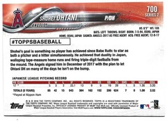 SHOHEI OHTANI/OTANI 2018 TOPPS PITCHING LA Angels Rookie Card RC GEM