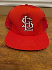 VINTAGE 90s ST. LOUIS CARDINALS MESH SNAP BACK TRUCKER MLB BASEBALL CAP HAT